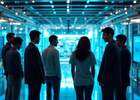 Team di ingegneri quantistici al lavoro